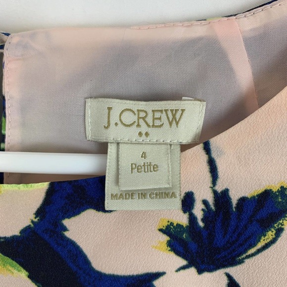 j crew blue floral shift dress 4 petite - Picture 3 of 6